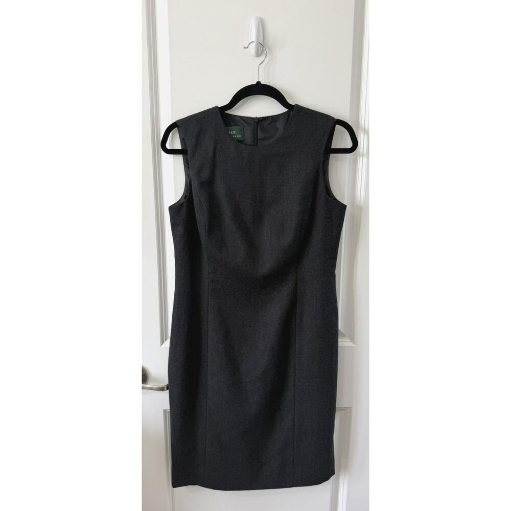 Lauren Ralph Lauren Gray Wool Sleeveless Knee Length Dress Size 6